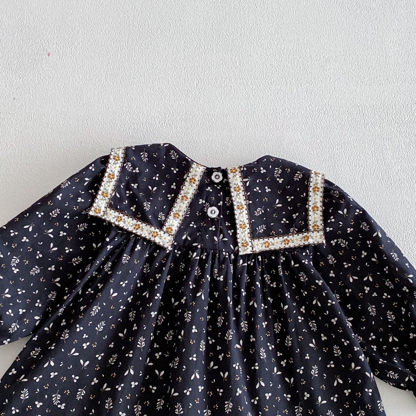 長袖ワンピース Square Neck Floral Princess Dress スクエアネック 花柄 ワンピース【mh0011962】