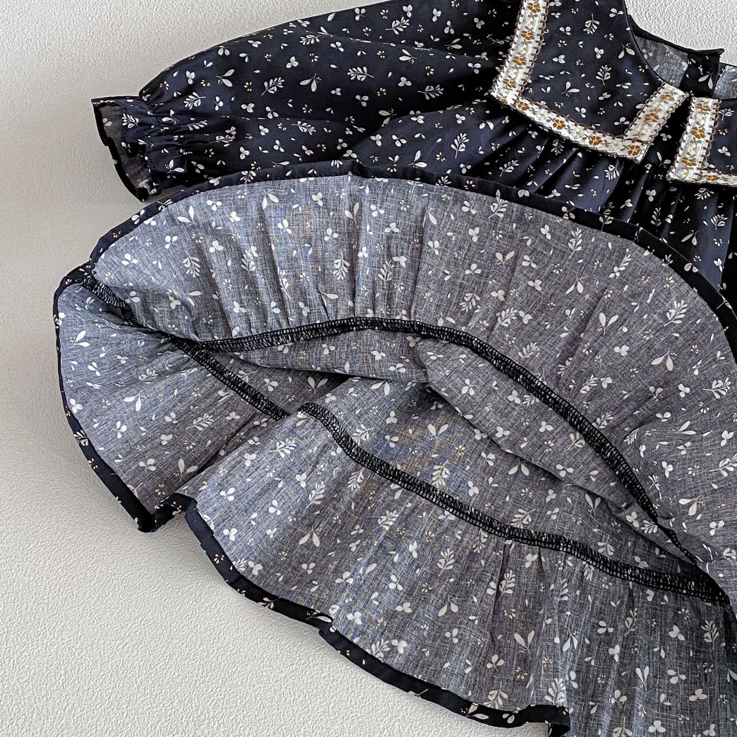 長袖ワンピース Square Neck Floral Princess Dress スクエアネック 花柄 ワンピース【mh0011962】