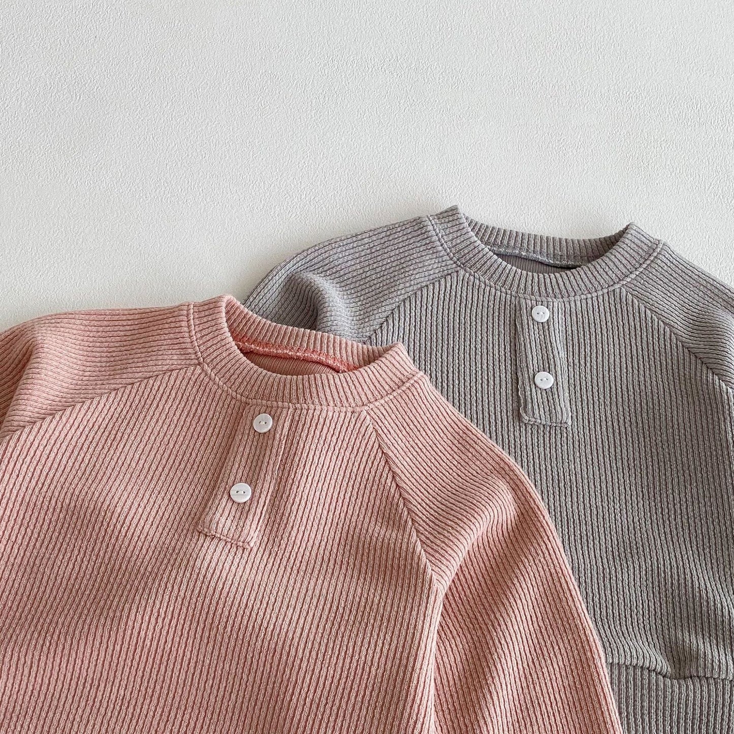 長袖セットアップ ヘンリーネック長袖Tシャツ+ロングパンツセットアップ 2点セット【mh0010645】