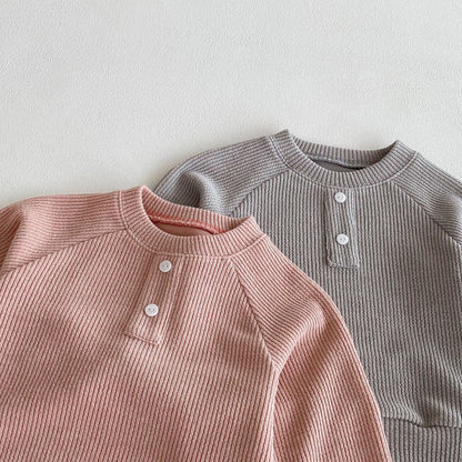 長袖セットアップ ヘンリーネック長袖Tシャツ+ロングパンツセットアップ 2点セット【mh0010645】