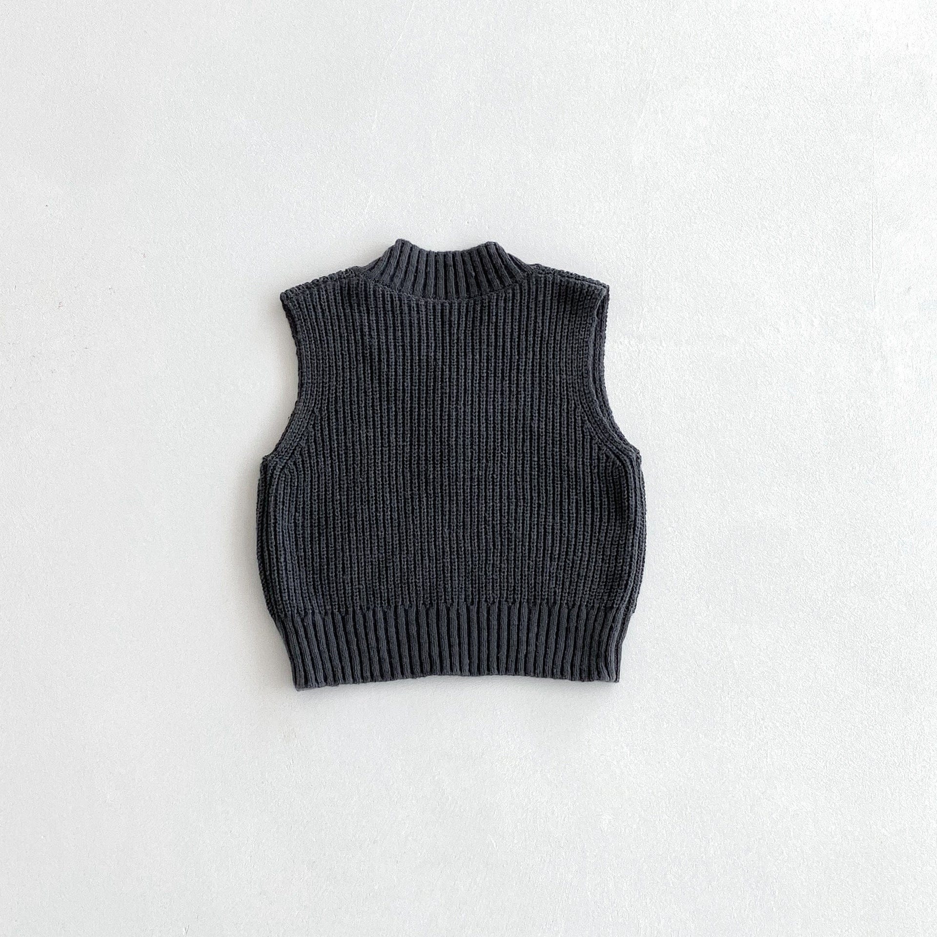 ベスト ざっくりニットVネックベスト【mh0010686】