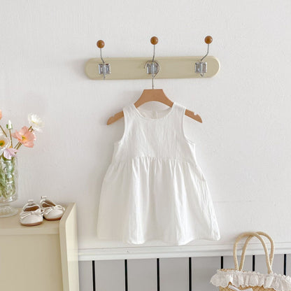 ノースリーブワンピース White / 80cm ノースリーブデイリーサマーワンピース【mh0009251】