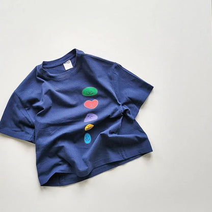 半袖Tシャツ Blue / 12M  80CM キッズトップス 半袖プリントTシャツ カラフルプリント 3カラー【mh0005574】