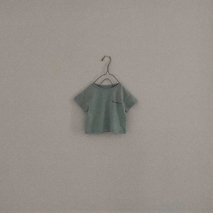 半袖Tシャツ Blue / 6M 66cm ベビートップス 半袖ボーダーTシャツ レターロゴプリント【mh0005425】