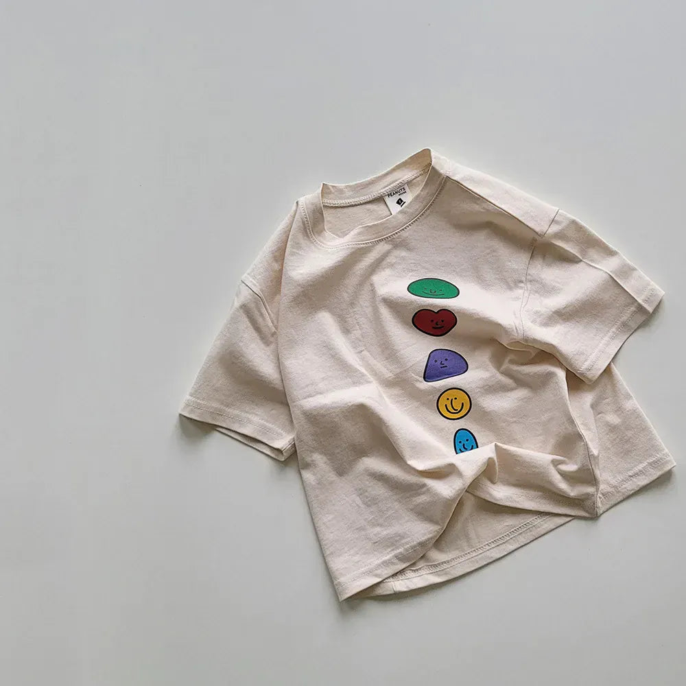 半袖Tシャツ Khaki / 12M  80CM キッズトップス 半袖プリントTシャツ カラフルプリント 3カラー【mh0005574】