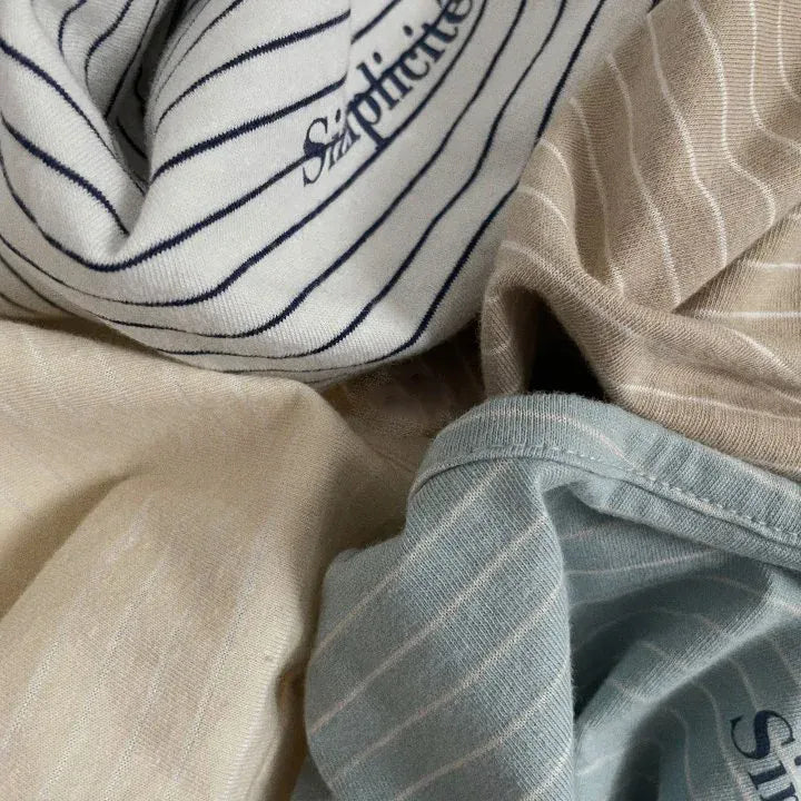 半袖Tシャツ ベビートップス 半袖ボーダーTシャツ レターロゴプリント【mh0005425】