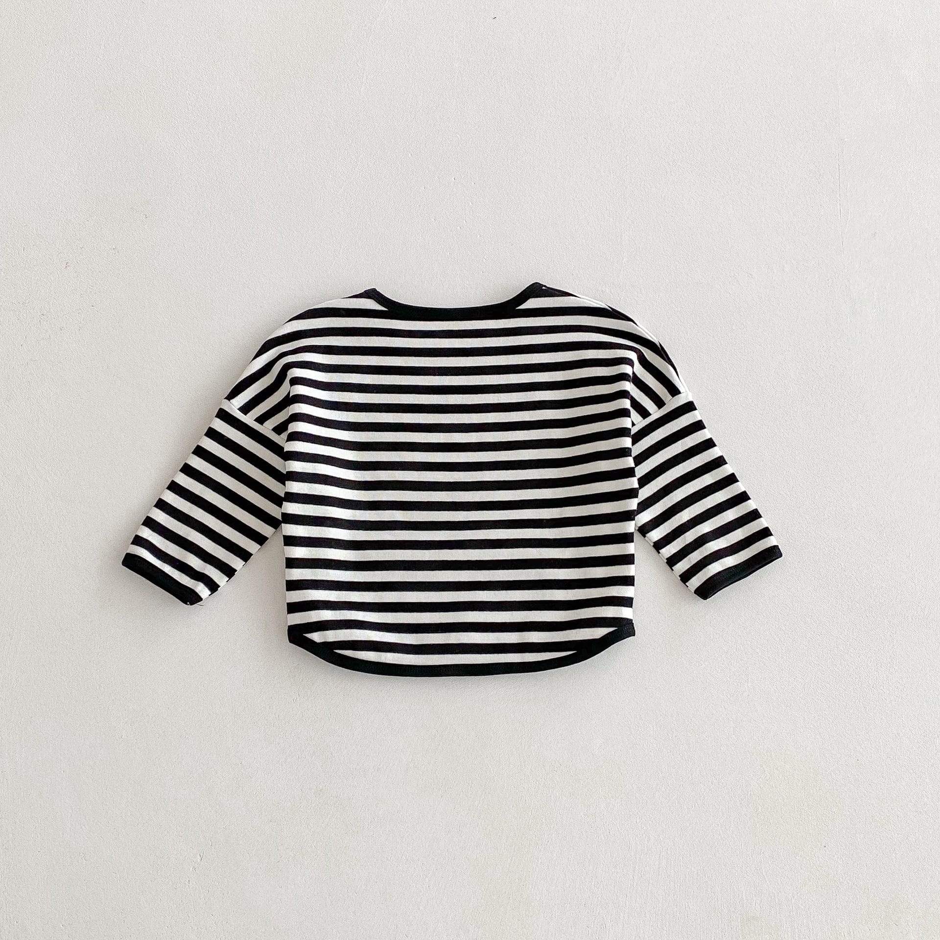 長袖Tシャツ ボーダーパッチワーク長袖Tシャツ【mh0010691】