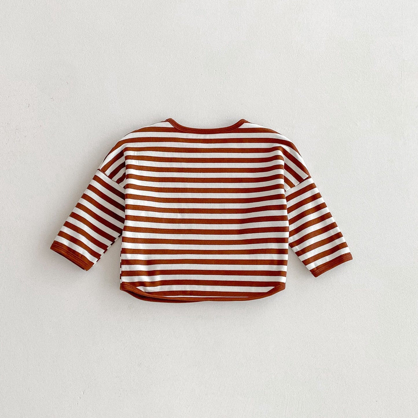 長袖Tシャツ ボーダーパッチワーク長袖Tシャツ【mh0010691】