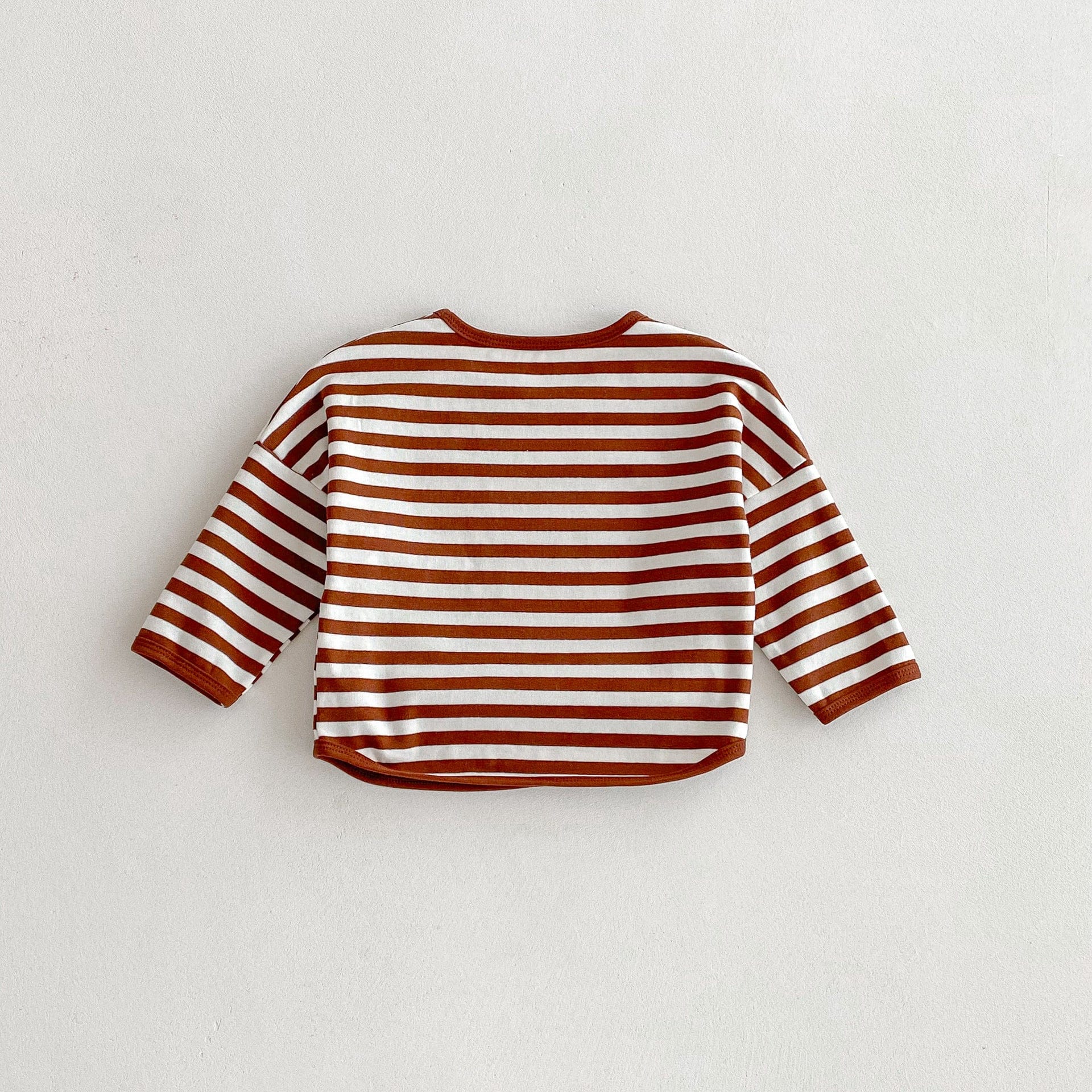 長袖Tシャツ ボーダーパッチワーク長袖Tシャツ【mh0010691】