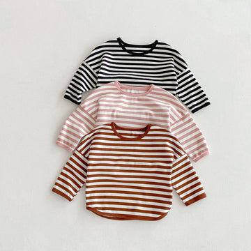 長袖Tシャツ ボーダーパッチワーク長袖Tシャツ【mh0010691】