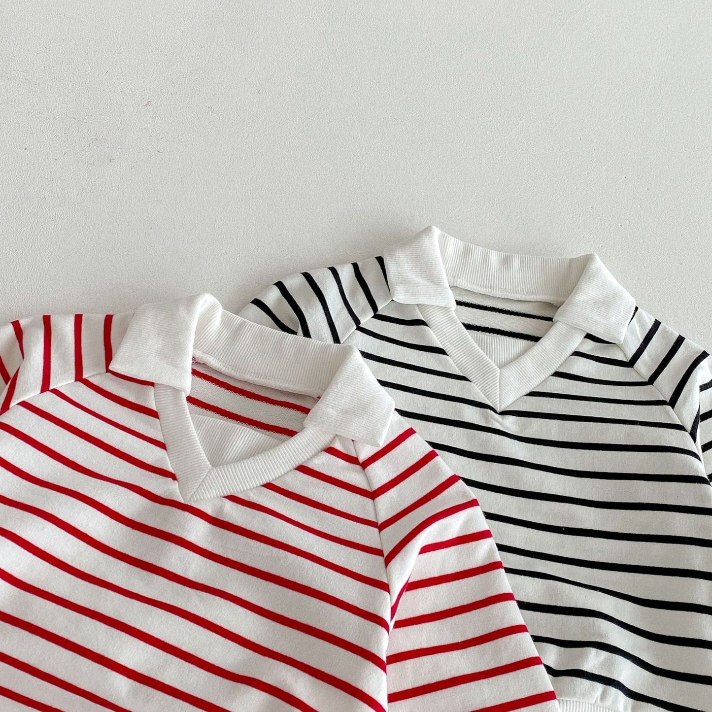 長袖Tシャツ ボーダーVネック襟付きラガーシャツ【mh0010690】