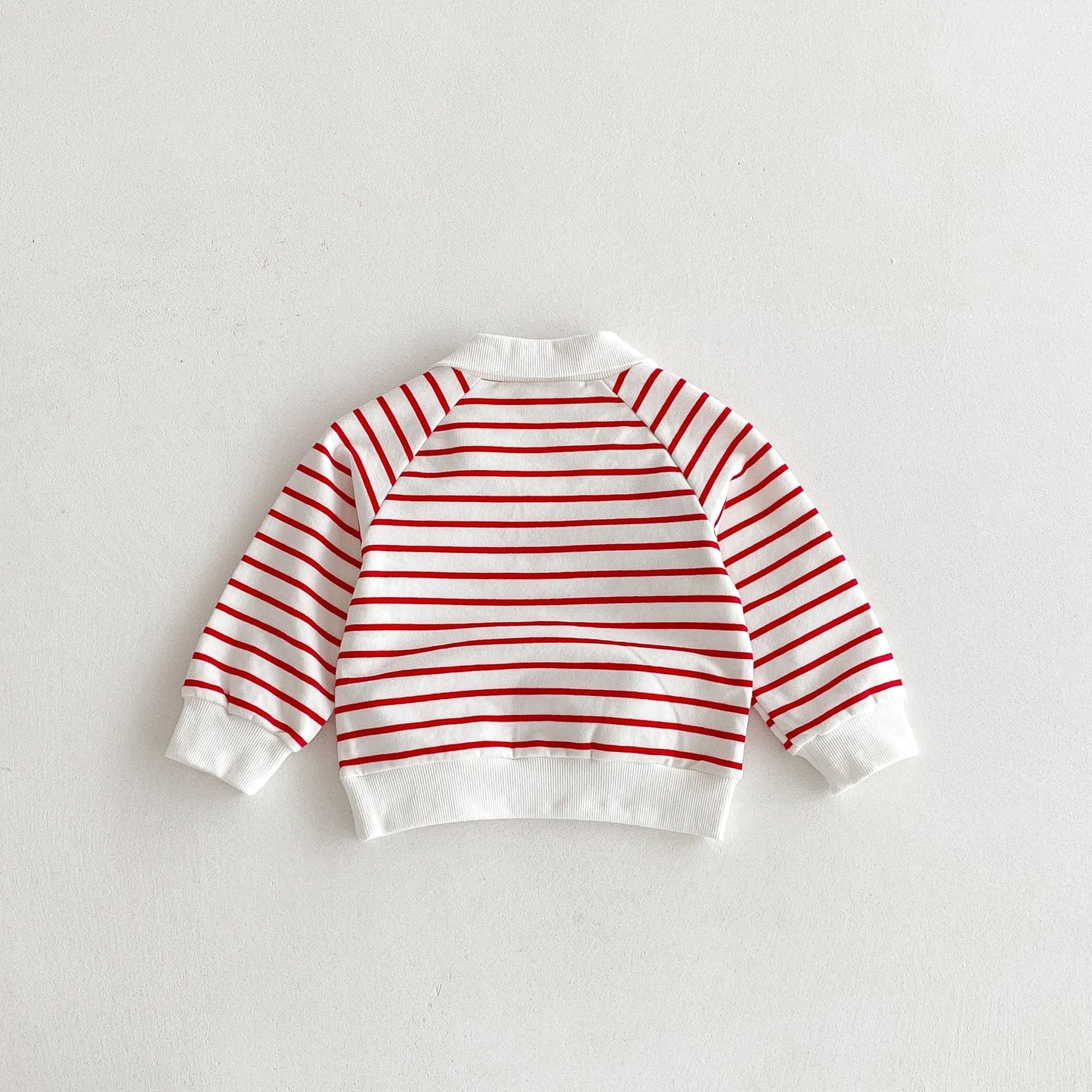 長袖Tシャツ ボーダーVネック襟付きラガーシャツ【mh0010690】