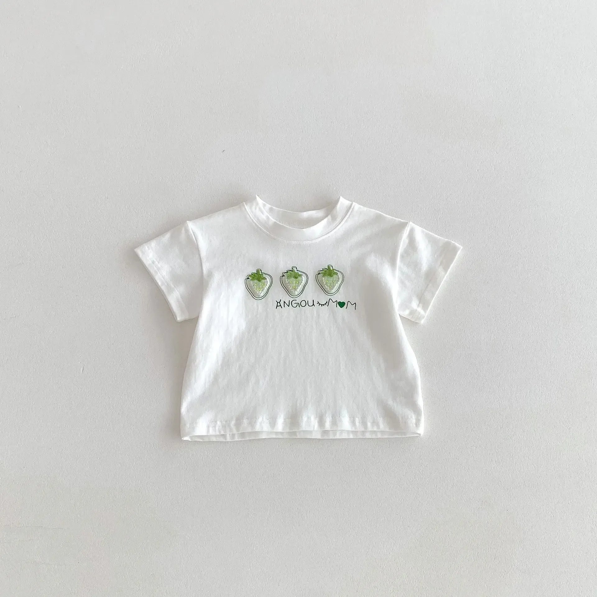 半袖Tシャツ White / 66cm ベビートップス 半袖Tシャツ いちごストロベリープリント 3カラー【mh0006101】