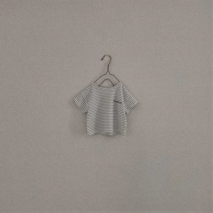 半袖Tシャツ White / 6M 66cm ベビートップス 半袖ボーダーTシャツ レターロゴプリント【mh0005425】