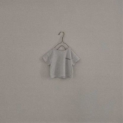 半袖Tシャツ White / 6M 66cm ベビートップス 半袖ボーダーTシャツ レターロゴプリント【mh0005425】