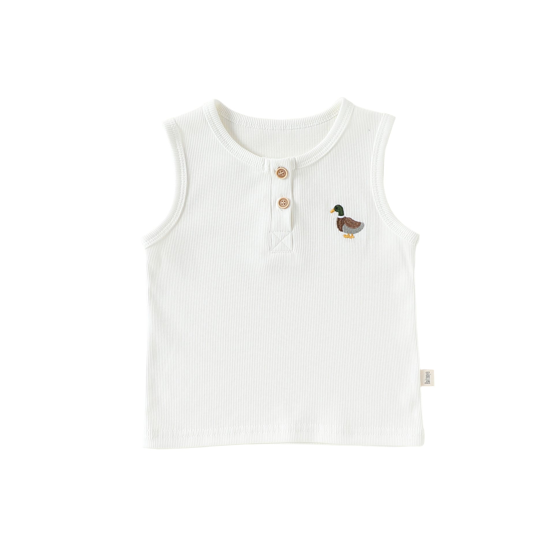 Animal Embroidered Vest アニマル 刺繍タンクトップ【mh0013037】 White / 73cm Beitaoya タンクトップ・キャミソール・ノースリーブトップス