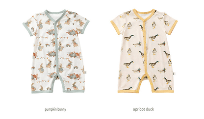 Animal Pattern Snap Button Short Sleeve Romper アニマル 半袖ロンパース【mh0013609】 Beitaoya 半袖ロンパース