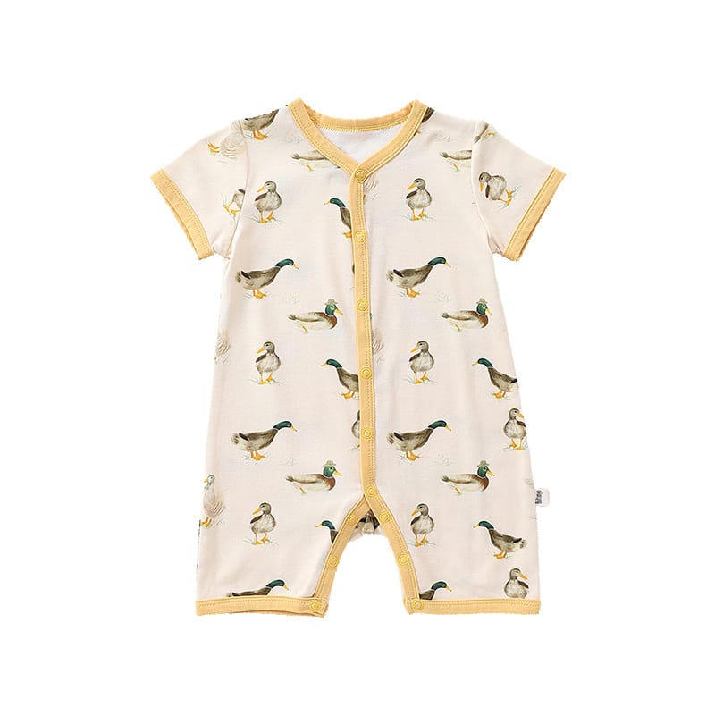 Animal Pattern Snap Button Short Sleeve Romper アニマル 半袖ロンパース【mh0013609】 Beitaoya 半袖ロンパース
