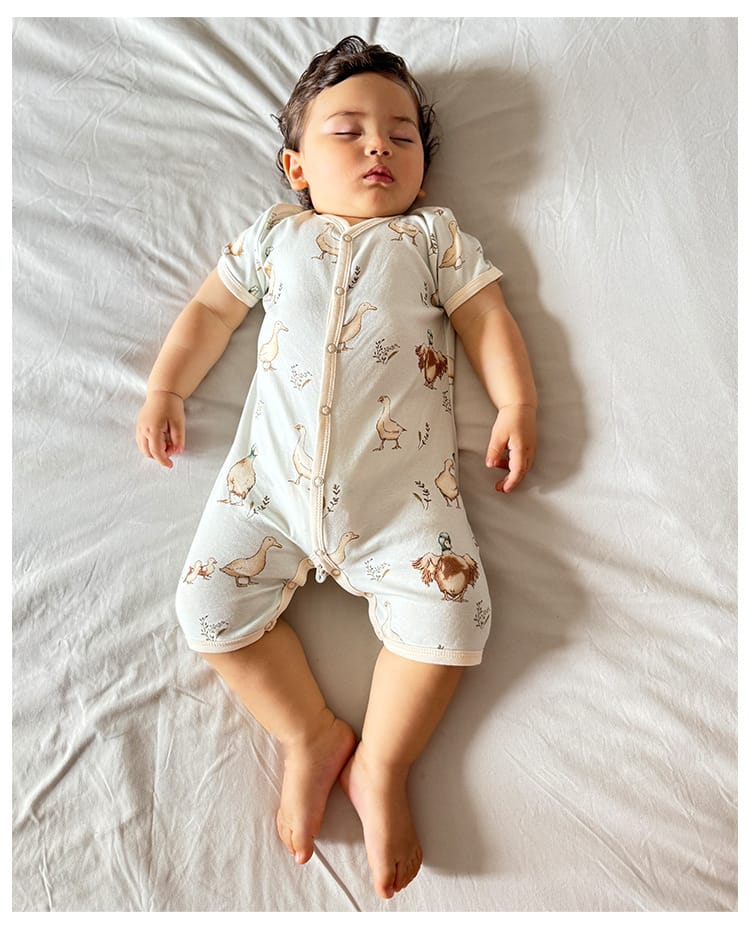 Animal Pattern Snap Button Short Sleeve Romper アニマル 半袖ロンパース【mh0013609】 Beitaoya 半袖ロンパース