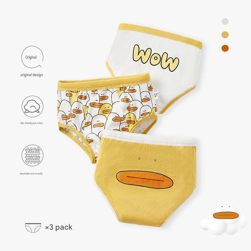 Animated Duck Print Comfy Briefs ダック ショーツ 3枚セット【mh0013557】 mamahalo accessories 幼児用下着