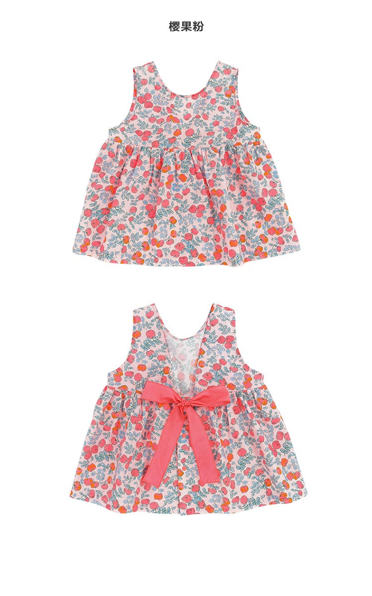 Apple Top Bloomers バックリボン チュニック ブルマ【mh0013088】 RICE & SKY ノースリーブセットアップ