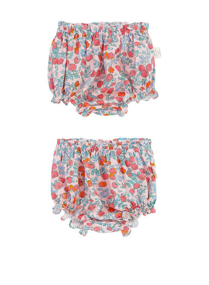 Apple Top Bloomers バックリボン チュニック ブルマ【mh0013088】 RICE & SKY ノースリーブセットアップ