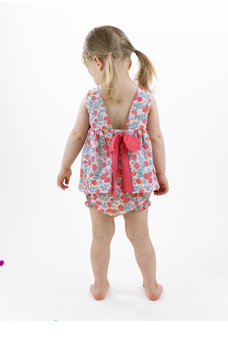 Apple Top Bloomers バックリボン チュニック ブルマ【mh0013088】 RICE & SKY ノースリーブセットアップ