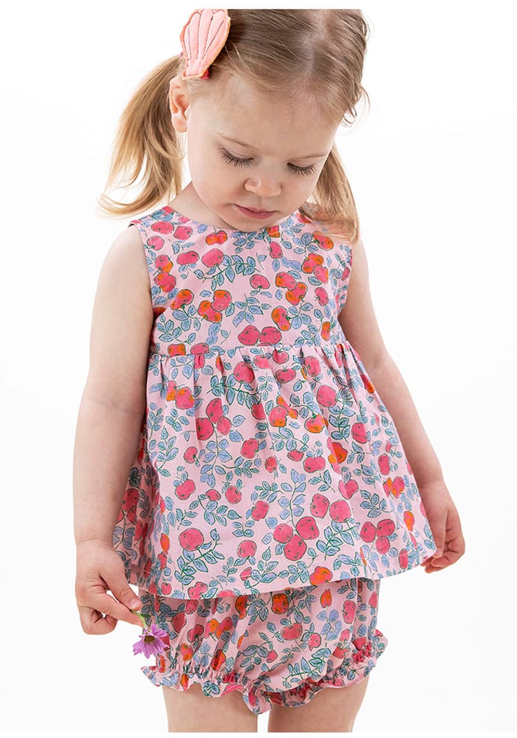 Apple Top Bloomers バックリボン チュニック ブルマ【mh0013088】 RICE & SKY ノースリーブセットアップ
