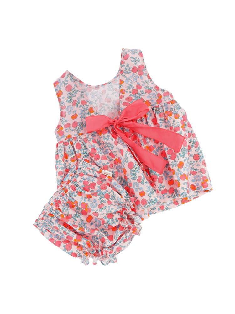 Apple Top Bloomers バックリボン チュニック ブルマ【mh0013088】 RICE & SKY ノースリーブセットアップ