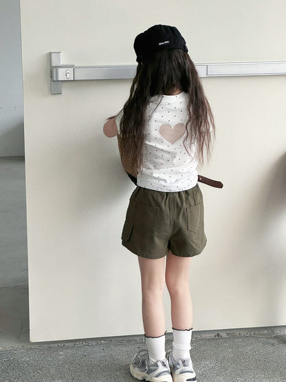Asymmetry Mixed Media Shorts アシンメトリー キュロットパンツ【mh0013066】 mamahalo kids ハーフパンツ・ショートパンツ