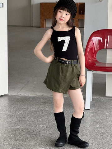 Asymmetry Mixed Media Shorts アシンメトリー キュロットパンツ【mh0013066】 mamahalo kids ハーフパンツ・ショートパンツ