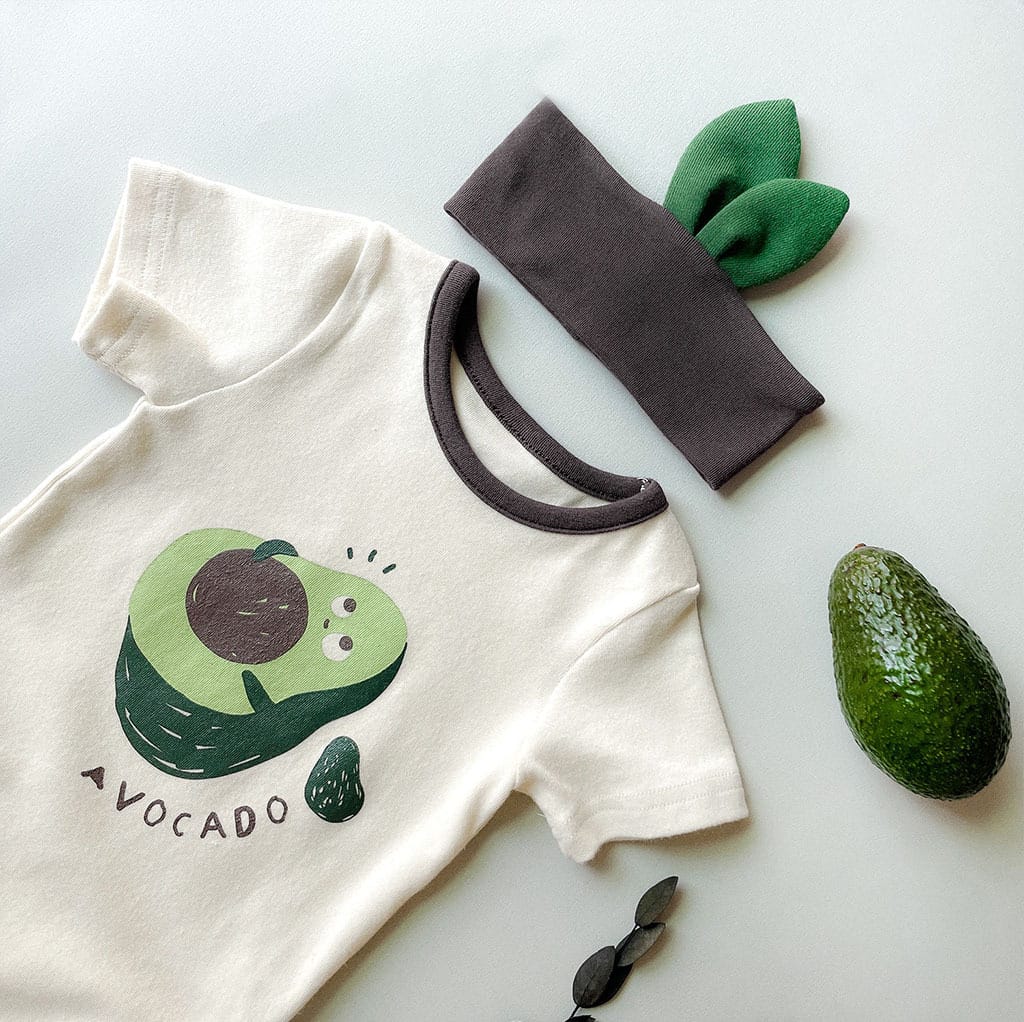 Avocado Short Sleeve Romper With Hairband アボカド 半袖ロンパース【mh0013393】 TOMMY'S GIFTS 半袖ロンパース