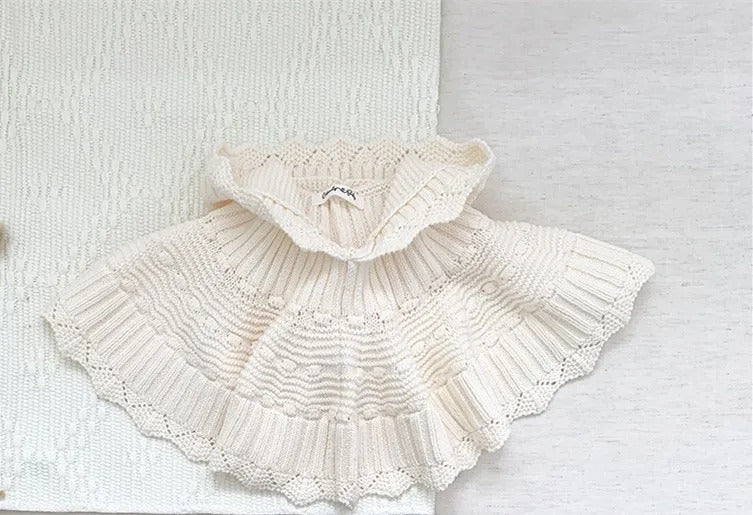 -ベビー キッズ レース ニット フーディ ボレロ ポンチョ【mh0000257】 - mamahalo shop - ショール -  べビー服 - 子供服 - 男の子 - 女の子