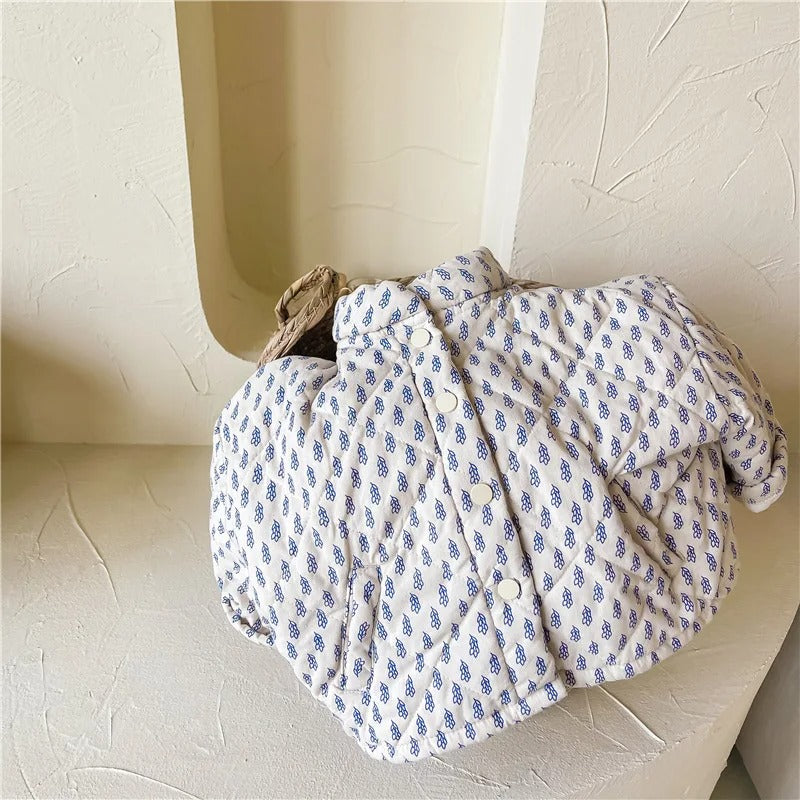 -キッズ プロバンス リーフ キルティング ジャケット アウター【mh0000284】 - mamahalo shop - ショートコート・ジャケット・ジャンパー -  べビー服 - 子供服 - 男の子 - 女の子