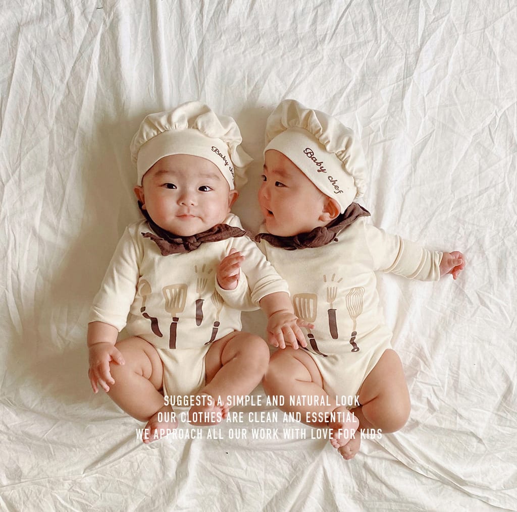Baby Chef Costume Hat Set Romper シェフ ロンパース 帽子 セット コスチューム【mh0013354】 TOMMY'S GIFTS 半袖ロンパース