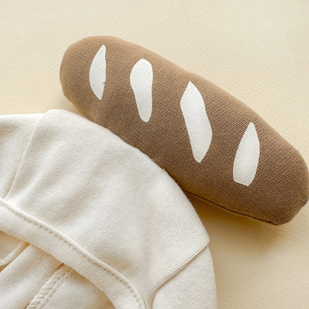 Baguette Motif Long Sleeve Romper Bonnet Set バゲット 長袖ロンパース 帽子 セット【mh0013396】 TOMMY'S GIFTS 長袖ロンパース