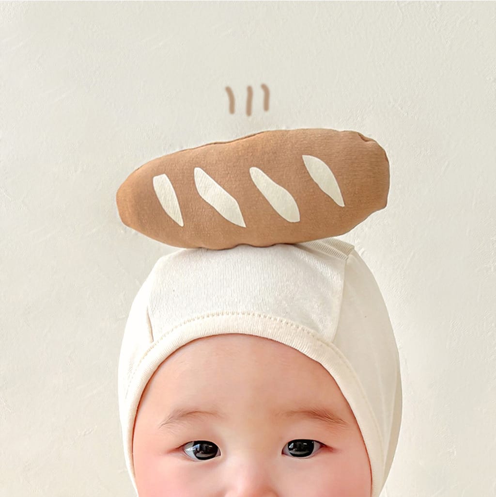 Baguette Motif Long Sleeve Romper Bonnet Set バゲット 長袖ロンパース 帽子 セット【mh0013396】 TOMMY'S GIFTS 長袖ロンパース