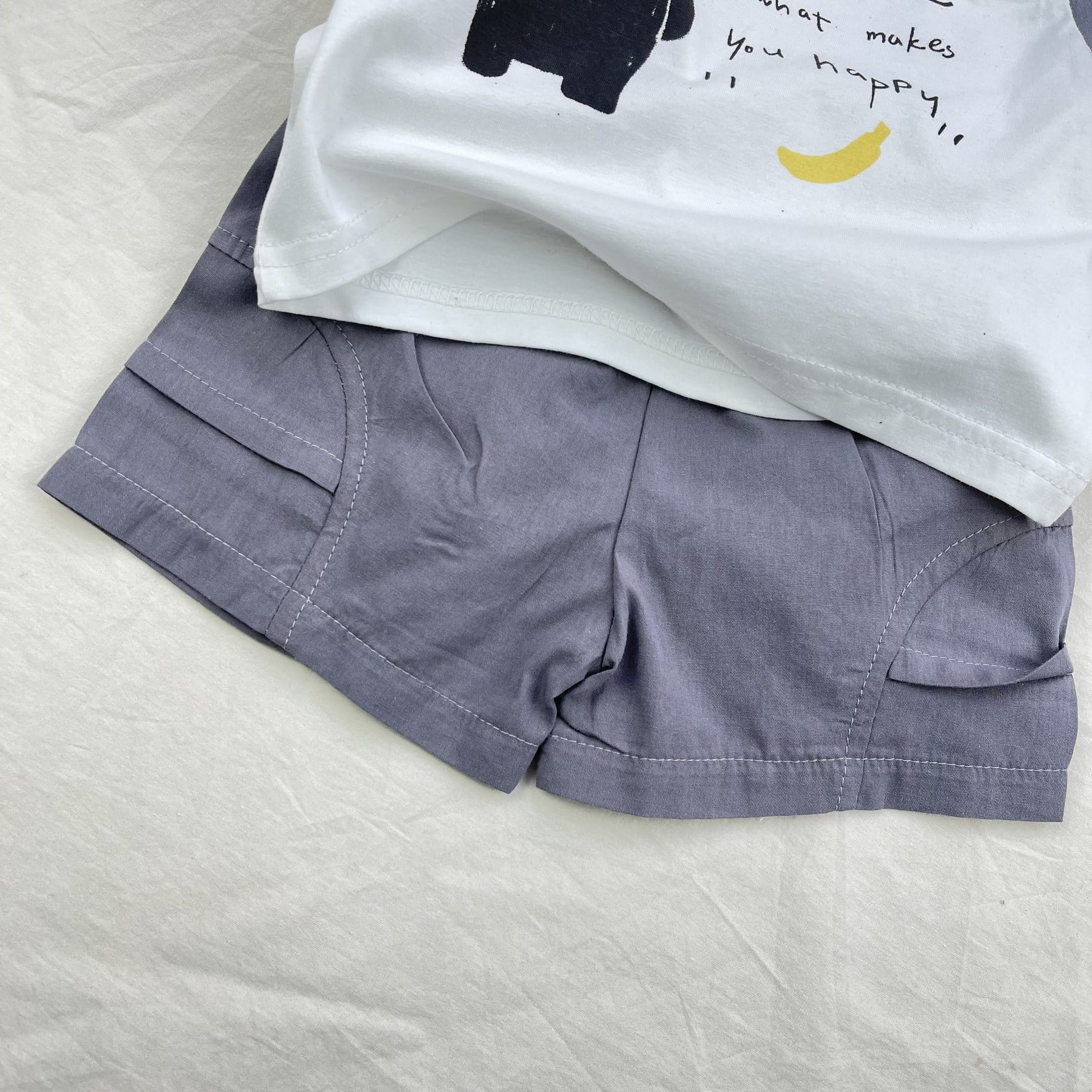 Banana Bear Tank Top Set クマ バナナ ノースリーブ ショートパンツ セット【mh0012909】 yi nian ni ノースリーブセットアップ