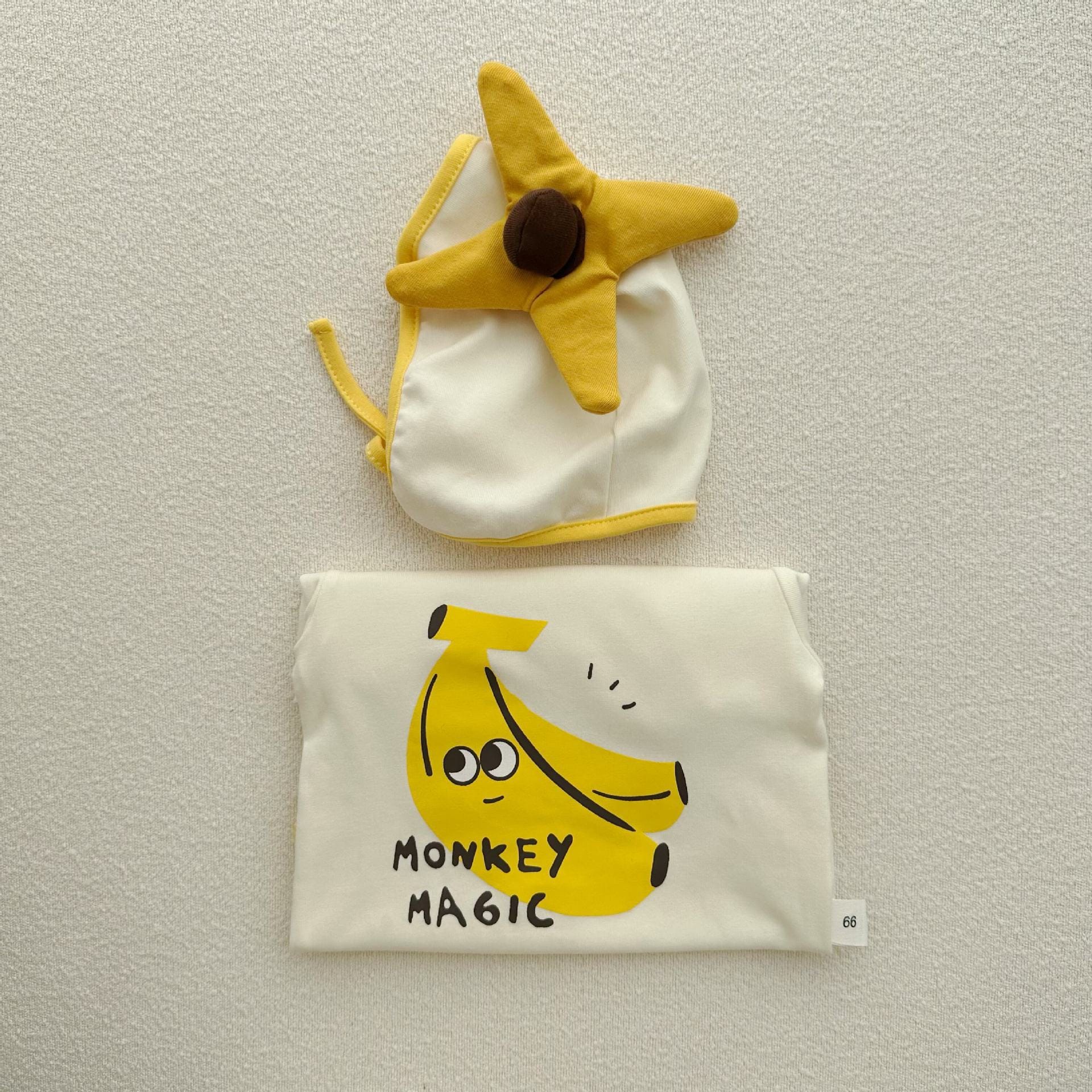 Banana Costume Short-Sleeve Romper With Hat Set バナナ 半袖ロンパース コスチューム【mh0013357】 TOMMY'S GIFTS 半袖ロンパース