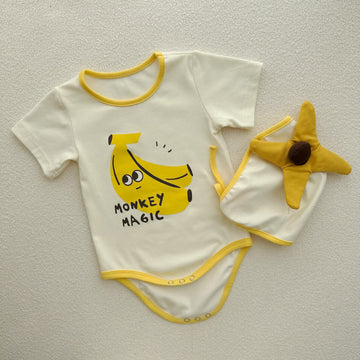 Banana Costume Short-Sleeve Romper With Hat Set バナナ 半袖ロンパース コスチューム【mh0013357】 TOMMY'S GIFTS 半袖ロンパース