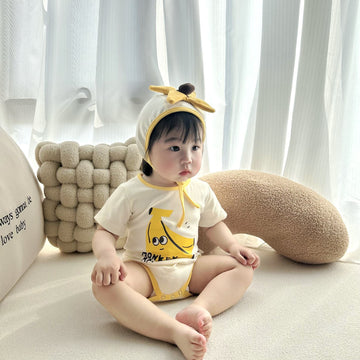 Banana Costume Short-Sleeve Romper With Hat Set バナナ 半袖ロンパース コスチューム【mh0013357】 TOMMY'S GIFTS 半袖ロンパース