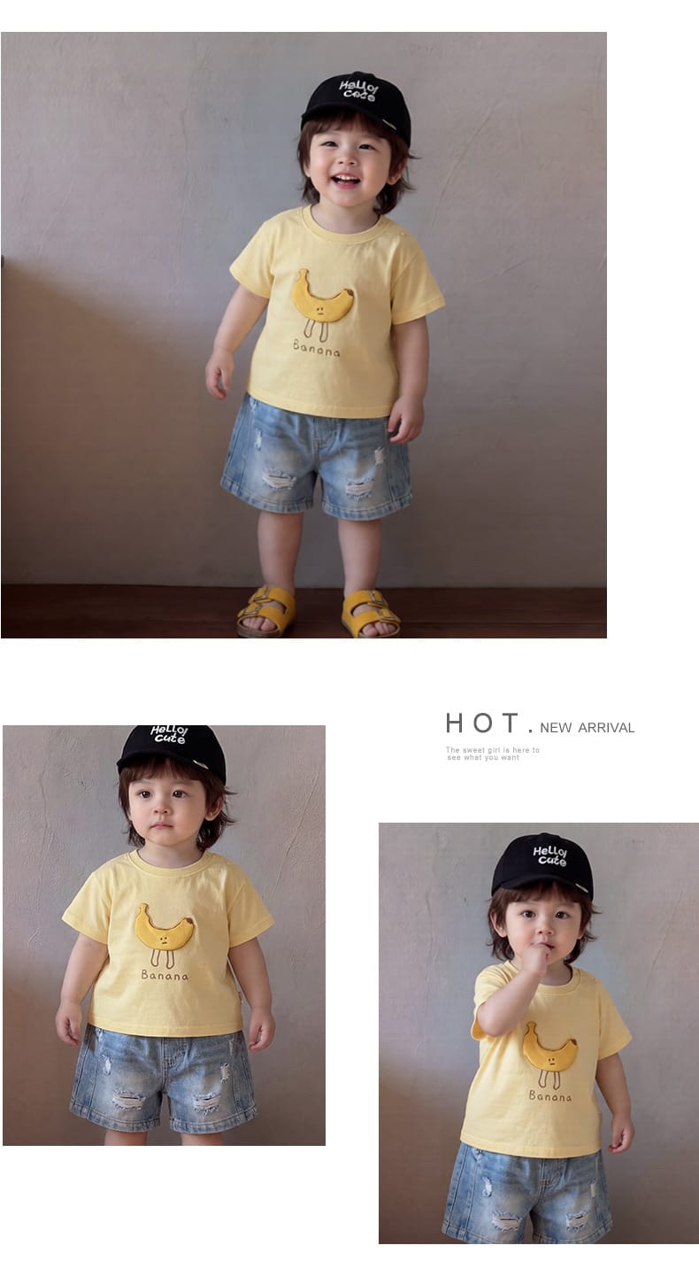 Banana Graphic T-shirt バナナ 刺繍 半袖Tシャツ【mh0012859】 ABNN 半袖Tシャツ