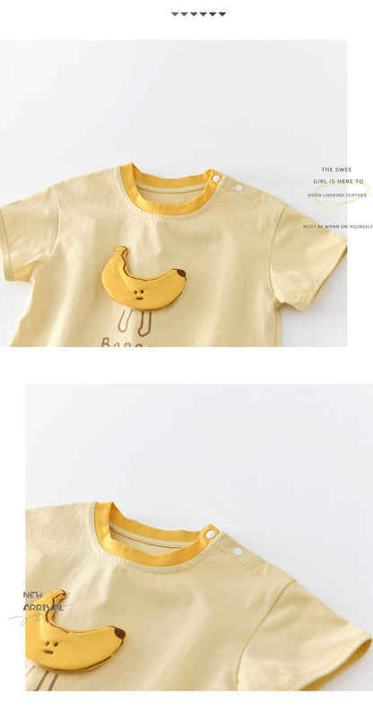 Banana Graphic T-shirt バナナ 刺繍 半袖Tシャツ【mh0012859】 ABNN 半袖Tシャツ