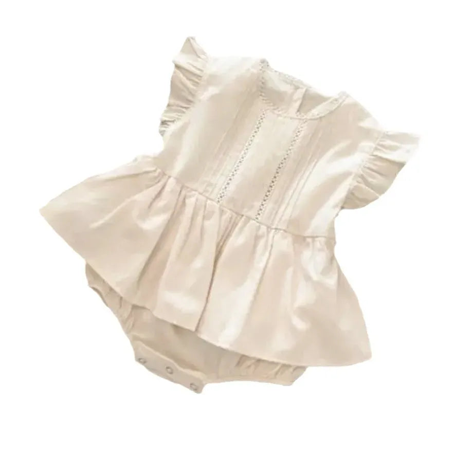 半袖ロンパース ベビーロンパース フリルスリーブスカートボディスーツ 2カラー【mh0005369】