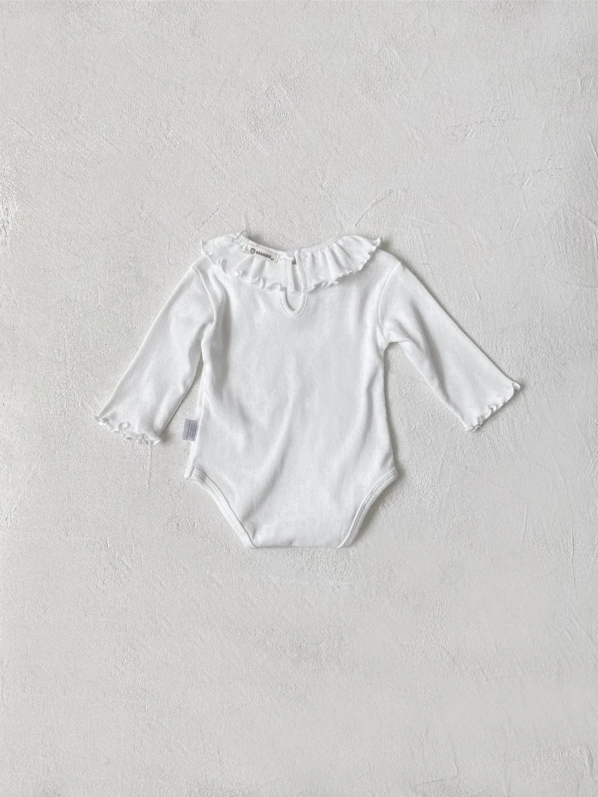 長袖ロンパース ベビーロンパース レースサークル襟長袖ボディスーツ 2カラー【mh0007066】