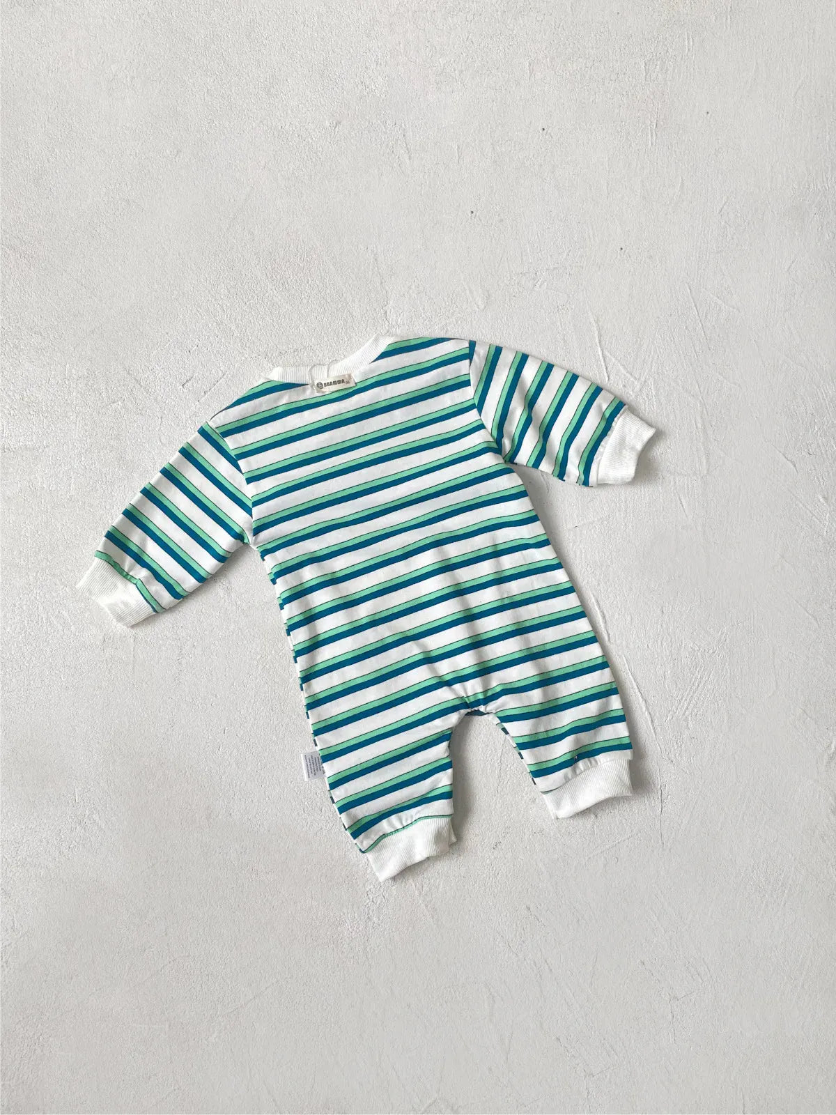 長袖ロンパース ベビーロンパース レトロボーダー長袖ジャンプスーツ 2カラー【mh0007408】