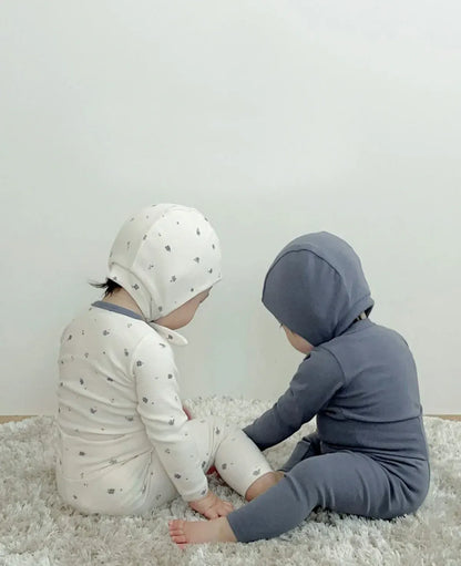 ロンパースセットアップ ベビーセットアップ 2点セット フラワープリント肌着ボディスーツ+ハイウェストレギンスパンツ【mh0007950】