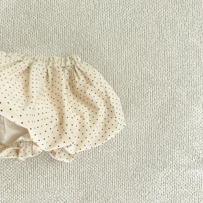 ノースリーブセットアップ ベビーセットアップ 2点セット パデッド前あきベスト+バルーンショートパンツ【mh0008510】