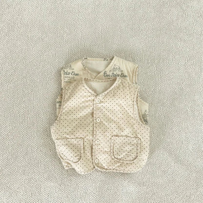 ノースリーブセットアップ ベビーセットアップ 2点セット パデッド前あきベスト+バルーンショートパンツ【mh0008510】