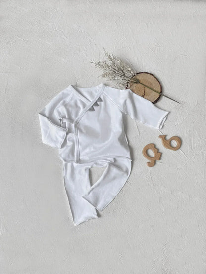 長袖セットアップ ベビーセットアップ 2点セット 長袖肌着トップス+ロングパンツ【mh0008579】